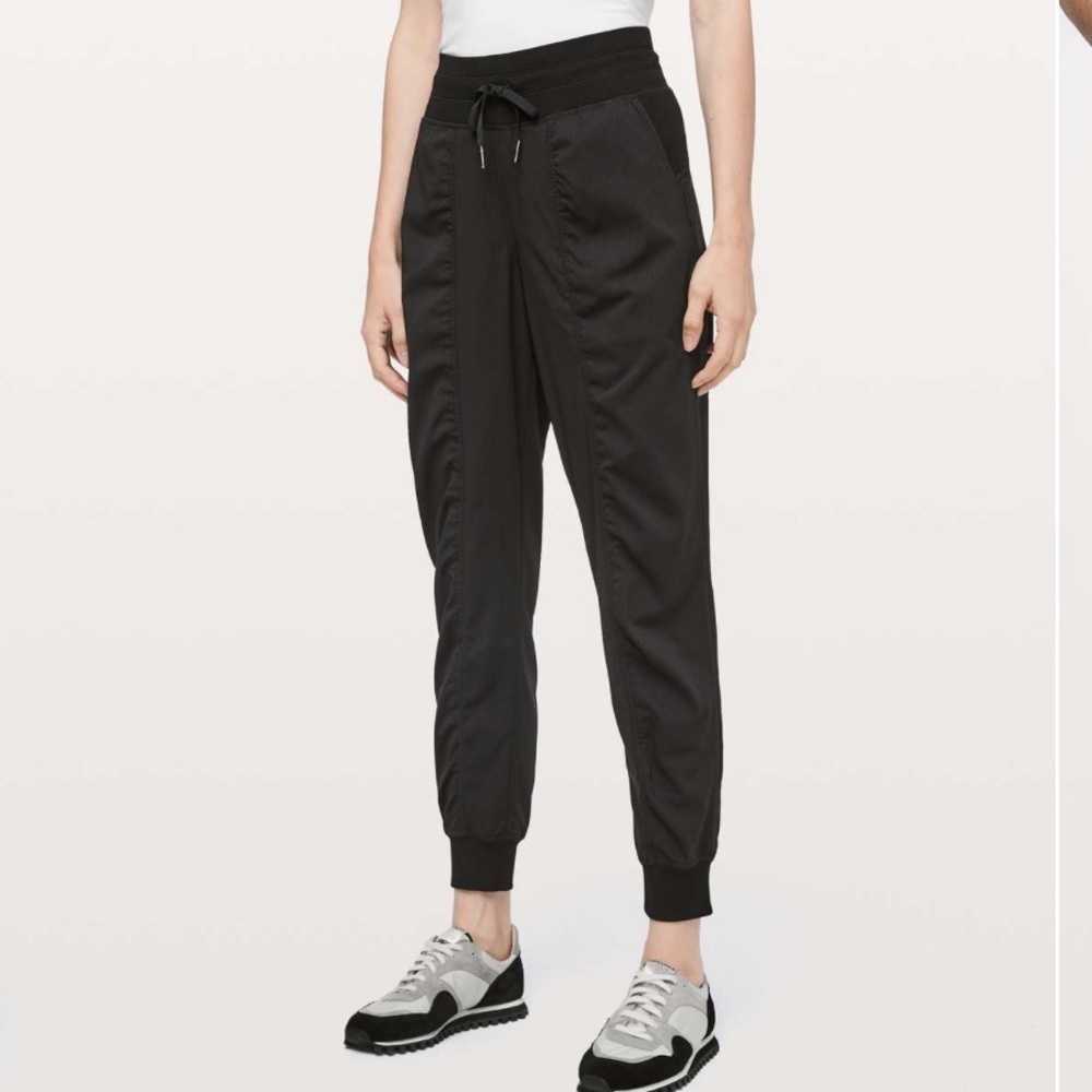 Lululemon Dance Studio Jogger Pants Womens 4 Black Stripe Taper Stretch G26